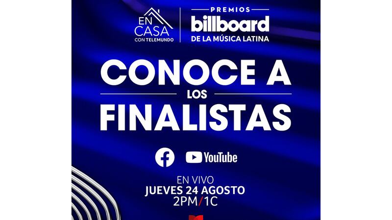 Este jueves 24 de agosto podrás conocer a los finalistas a Premios Billboard de la Música...